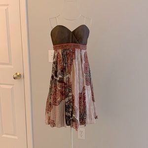 BCBG Strapless Silk Dress